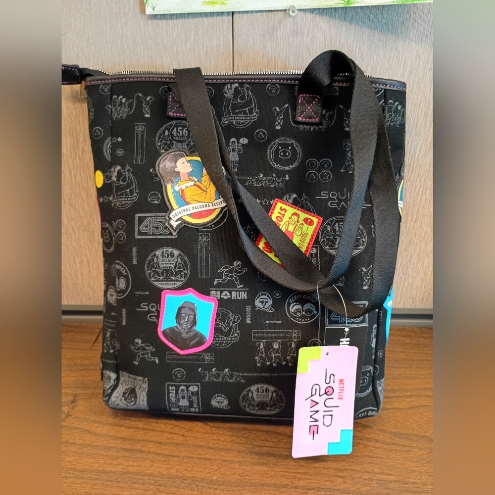 Netflix Squid Game Patches Tote Bag + Piggy Bank Coin Purse NWT